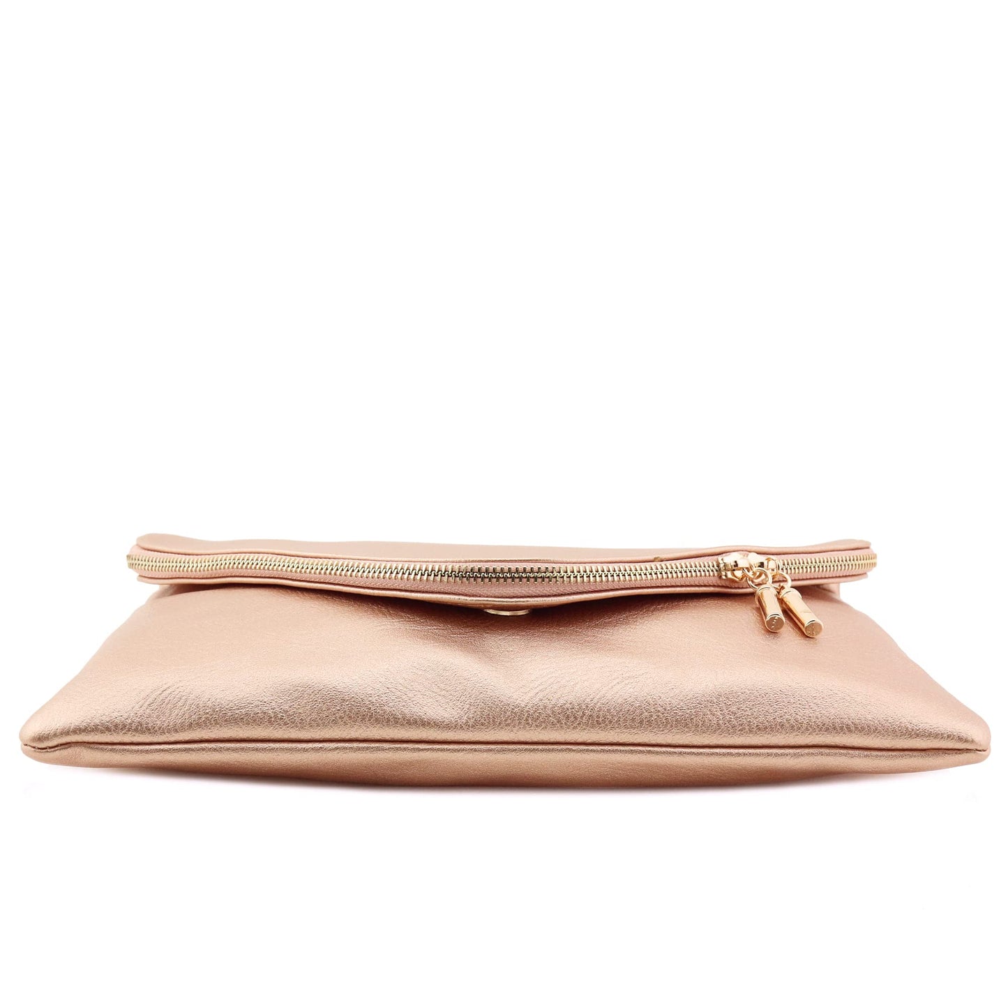 FashionPuzzle X-Large Envelope Clutch Bag with Chain Strap (Rose Gold)
