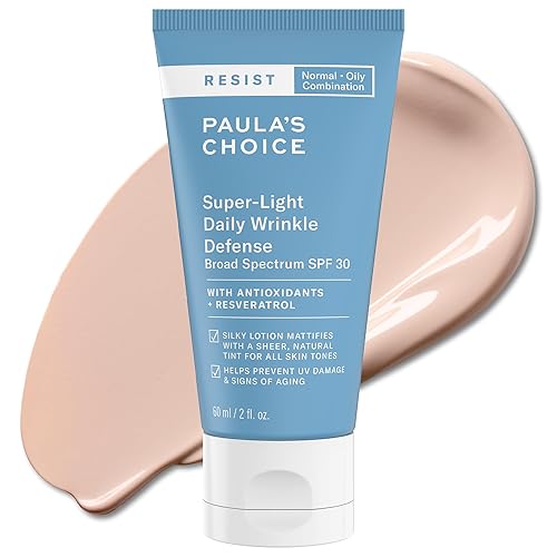 Paula's Choice RESIST Super-Light Daily Wrinkle Defense Mineral Sunscreen, SPF 30 Face Sunscreen for Oily Skin, Matte Tinted Face Moisturizer, UVA/UVB