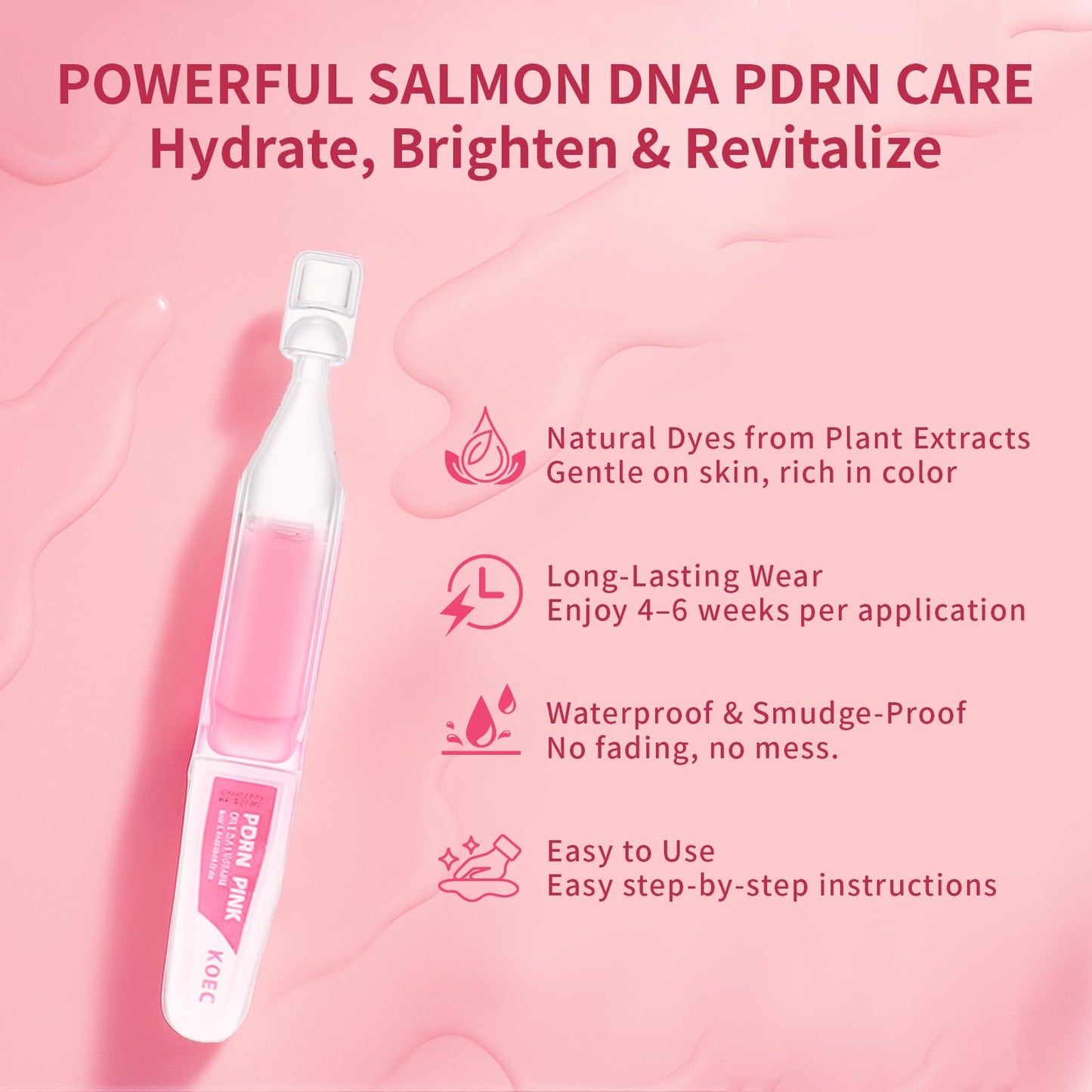 2-Pack Salmon DNA Serum | 99% Salmon DNA | Pink PDRN Serum Ampoule with Collagen, Glutathione & Hyaluronic Acid for Intense Firming, Repairing