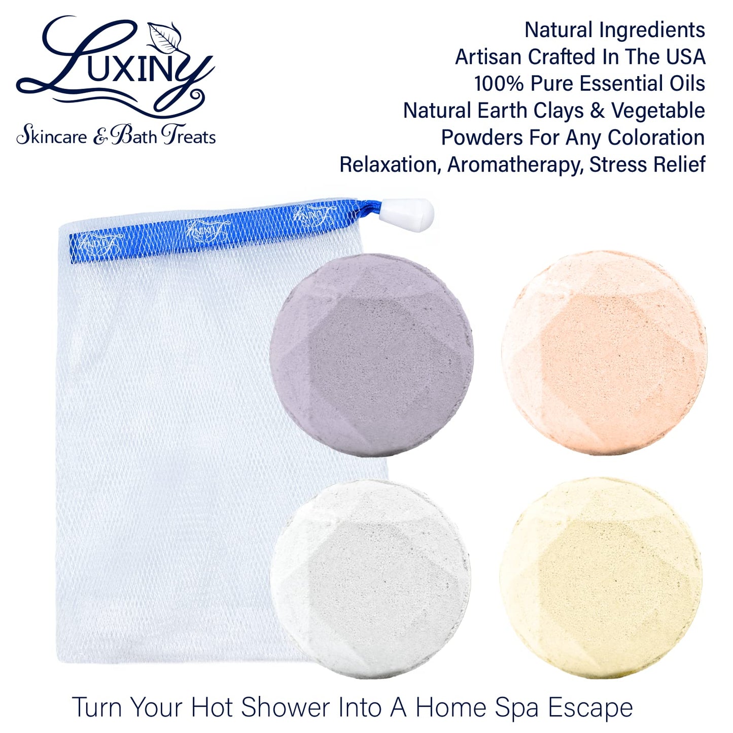 Shower Bombs Aromatherapy in Your Shower, American Made by Luxiny, Shower Steamer Tablets Melt to Release a Fragrant Vapor for Natural Stress Relief…