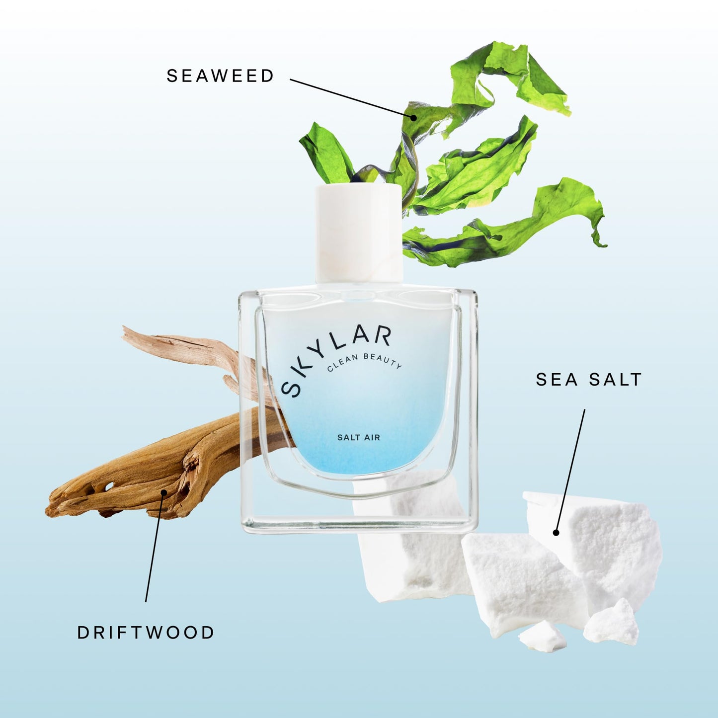 Skylar Salt Air Eau de Parfum 1.7oz – Clean, Hypoallergenic Vegan Perfume for Women & Men, Fresh Scent with Driftwood, Sea Salt & Seaweed