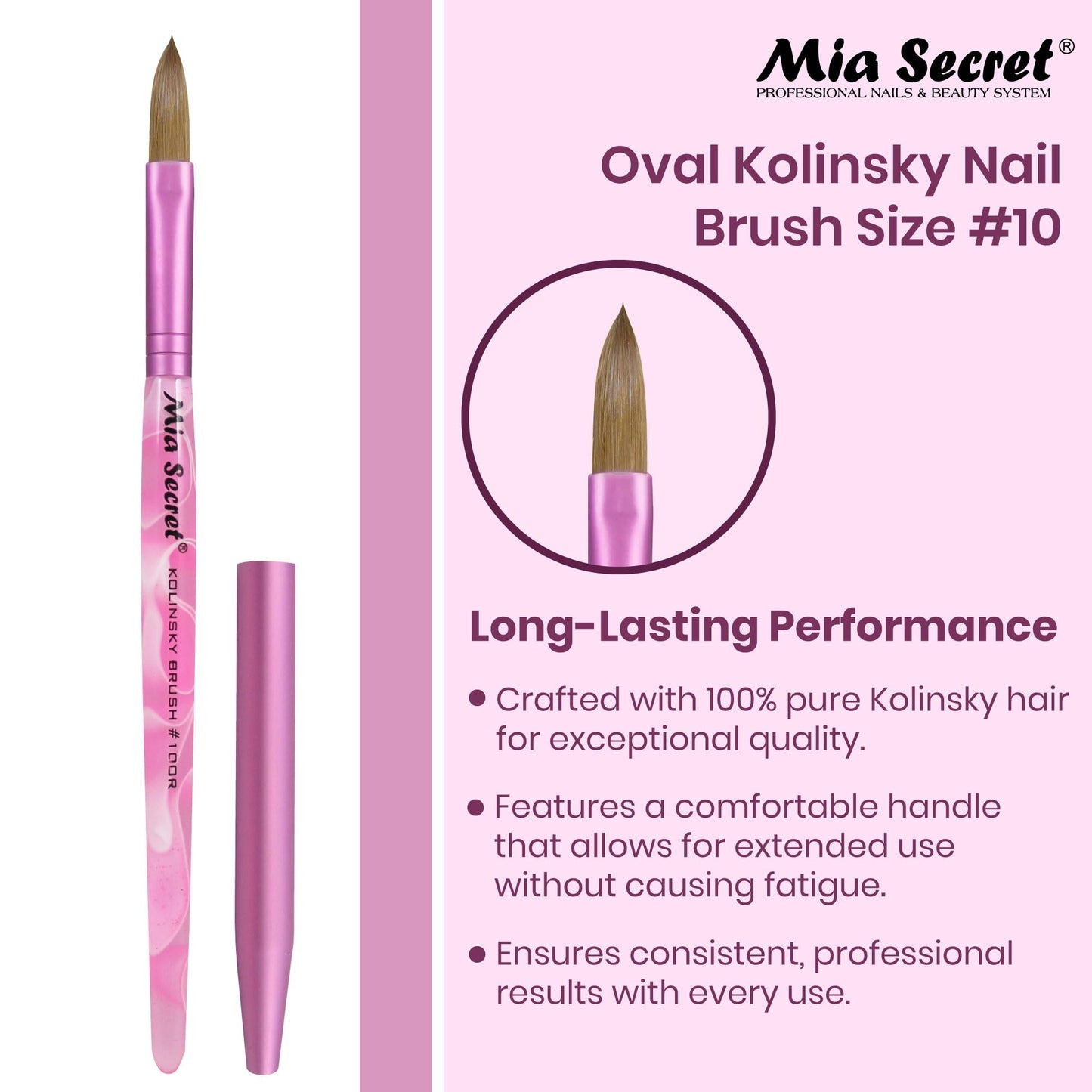 Mia Secret Kolinsky Nail Brush #10 Beauty & Personal Care Mia Secret