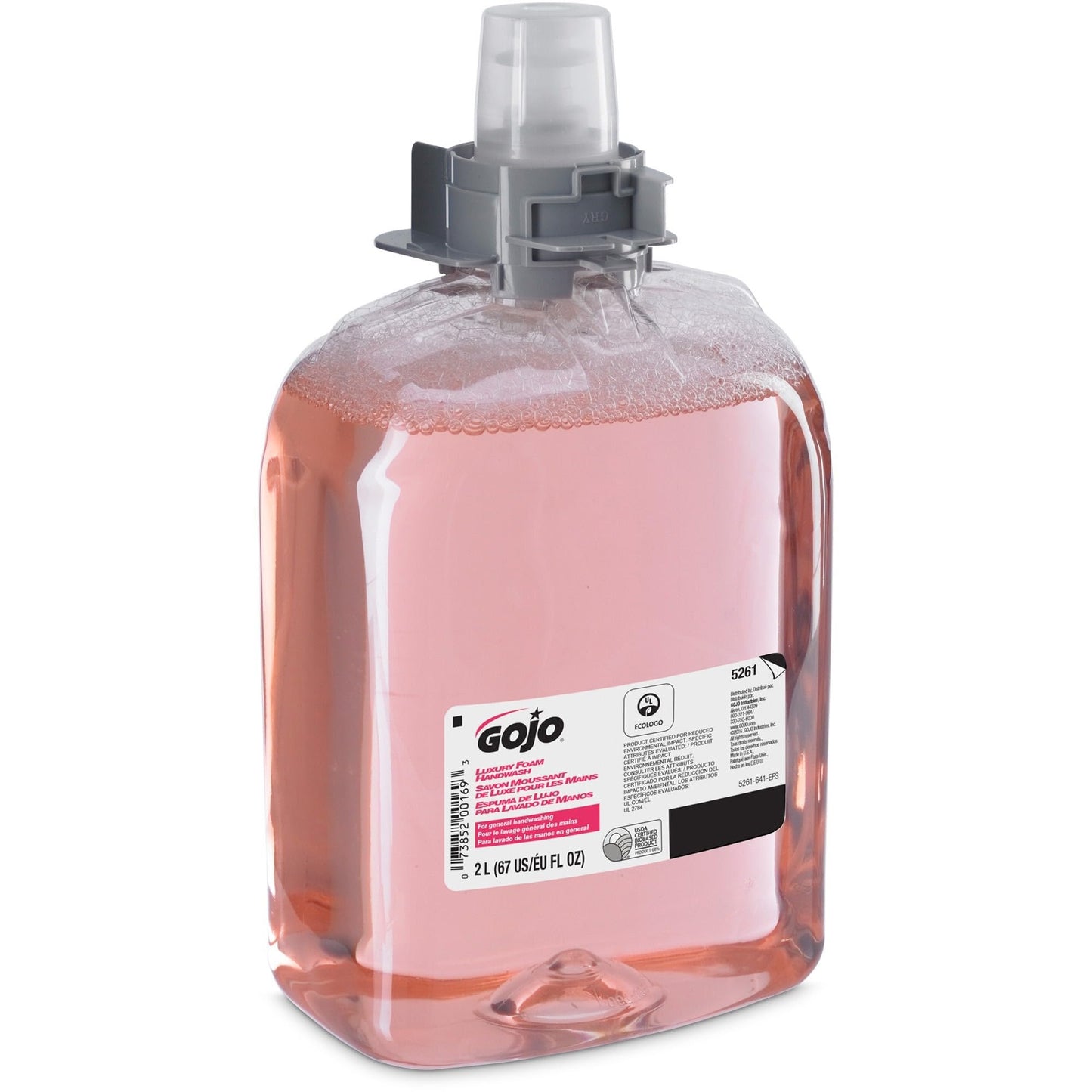 GOJO Luxury Foam Handwash, Cranberry Fragrance, EcoLogo Certified, 2000 mL Hand Soap Refill FMX-20 Push-Style Soap Dispenser (Pack of 2) - 5261-02
