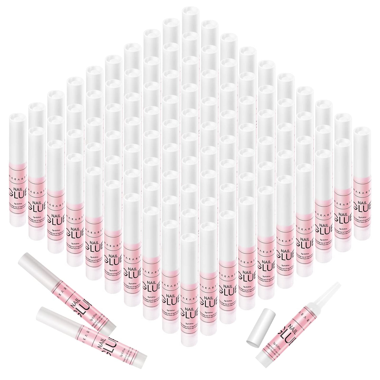Makartt Super Strong Nail Glue for Press Ons: 100PCS Bulk Long Lasting Professional Adhesive for Fake Nail Tips,Strong, Quick Air Dry Glue 0.07oz Beauty and Personal Care Makartt Default Title