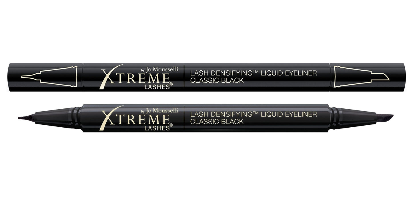 Xtreme Lashes Lash Densifying Liquid Eyeliner, Classic Black, Smudge-Resistant, Dual-Tip, Long-Lasting Make Up, Hypoallergenic, Safe for Eyelash