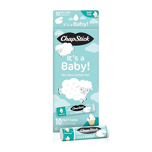 Chapstick Party Favor Lip Balm Gift Pack It's a Baby 10 sticks 0.15 oz each, Cream White