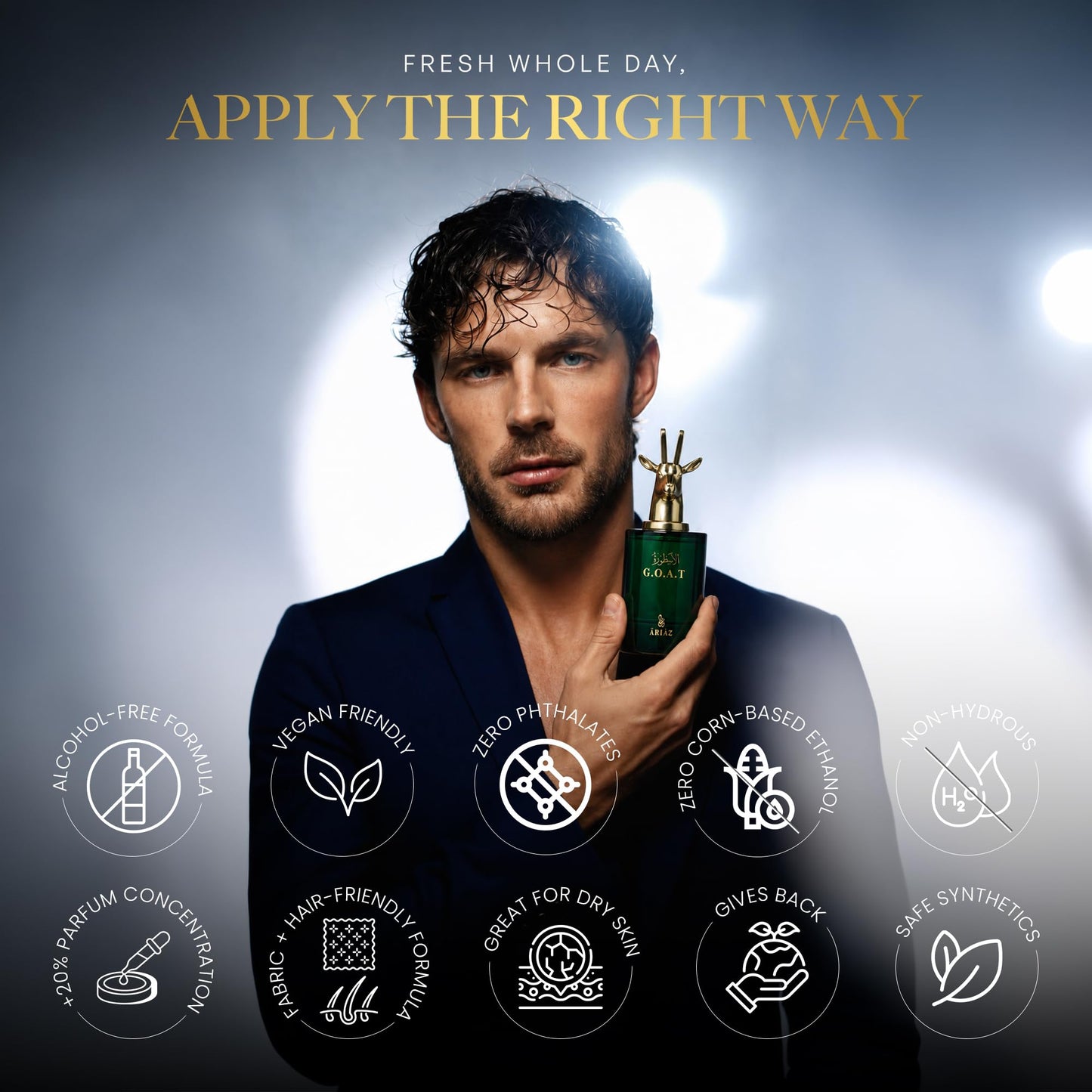 ARIAZ GOAT Men’s Eau De Parfum - Addictive Warmth & Smoky Depth with Orange Blossom, Bergamot, Cinnamon, Vanilla, Woods & Musk - Long Lasting Oil Beauty & Personal Care ARIAZ