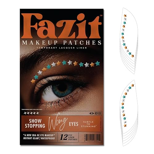 Fazit Makeup Patches - Show Stopping Wing Eyes - Glow Up Make-Up Patches - Cute Glitter Makeup Accessories For Women - Cosmetic Glitter For Face