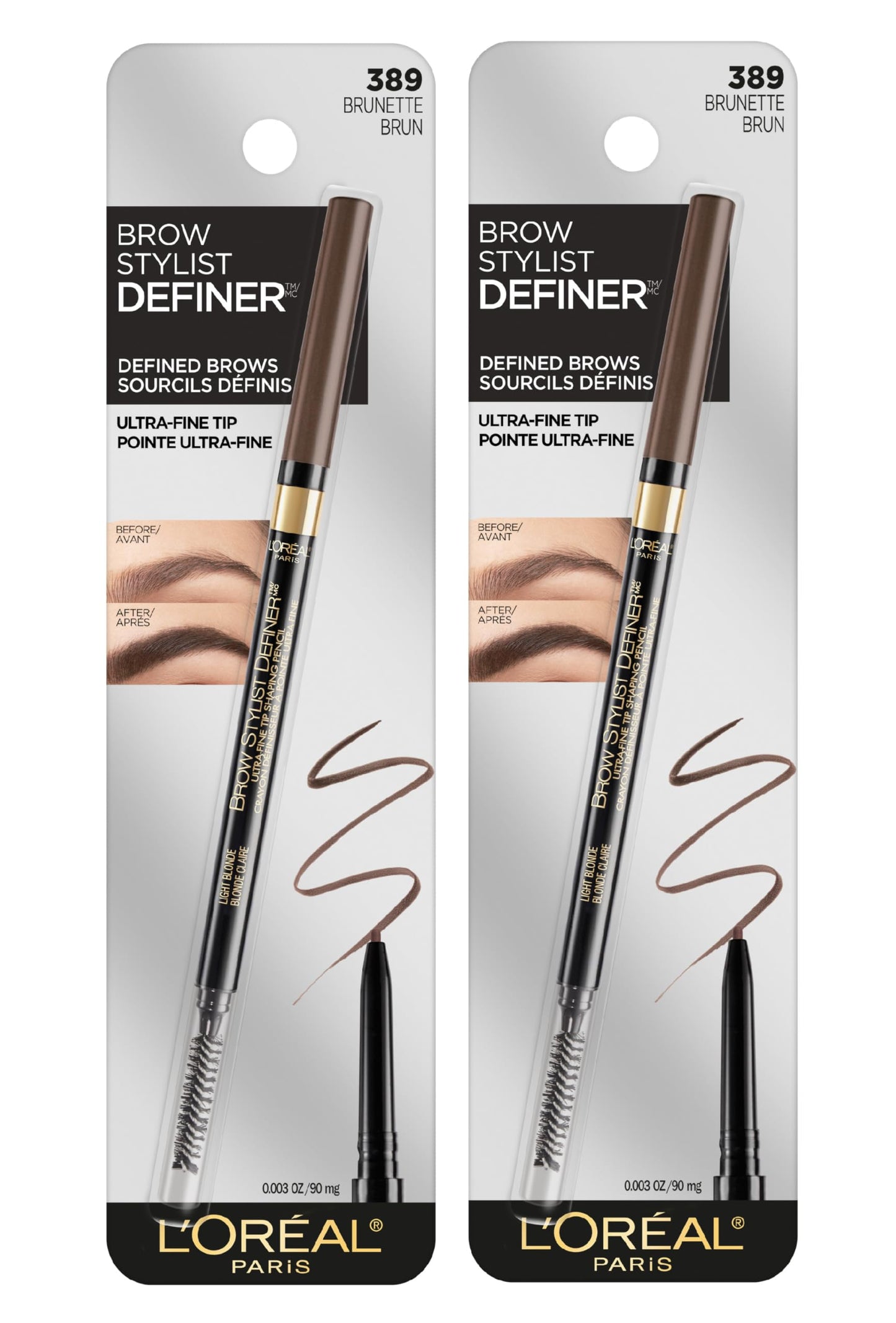 L'Oreal Paris Makeup Brow Stylist Definer Waterproof Eyebrow Pencil, Ultra-Fine Mechanical Pencil, Draws Tiny Brow Hairs and Fills in Sparse Areas