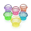 Fun Express Plastic Easter Basket Buckets, 6" Diameter, for Easter Party Egg Hunts Kids Easter Basket Decoration Activity - 12 Pieces