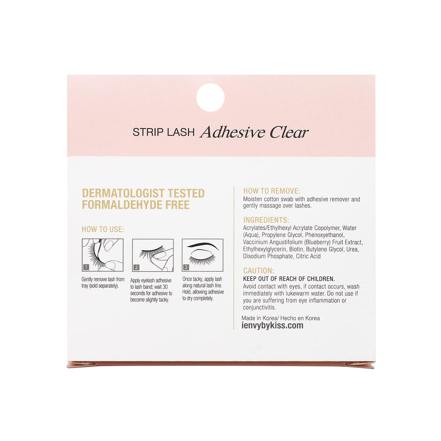 V Luxe by iEnvy Waterproof Strip Lash Adhesive Clear, Latex-FREE, Biotin Infused