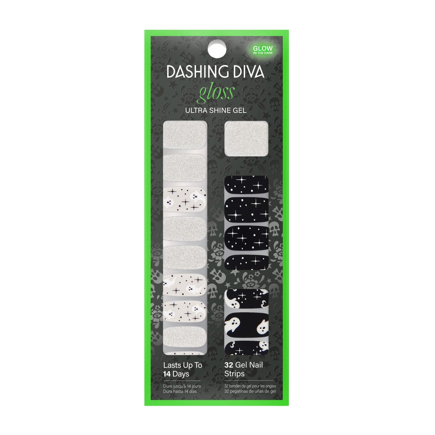 Dashing Diva Gloss Nail Strips - Ghostly Touch | UV Free, Chip Resistant, Long Lasting Gel Stickers | 32 Wraps, 1 Prep Pad, 1 File Beauty & Personal Care Dashing Diva