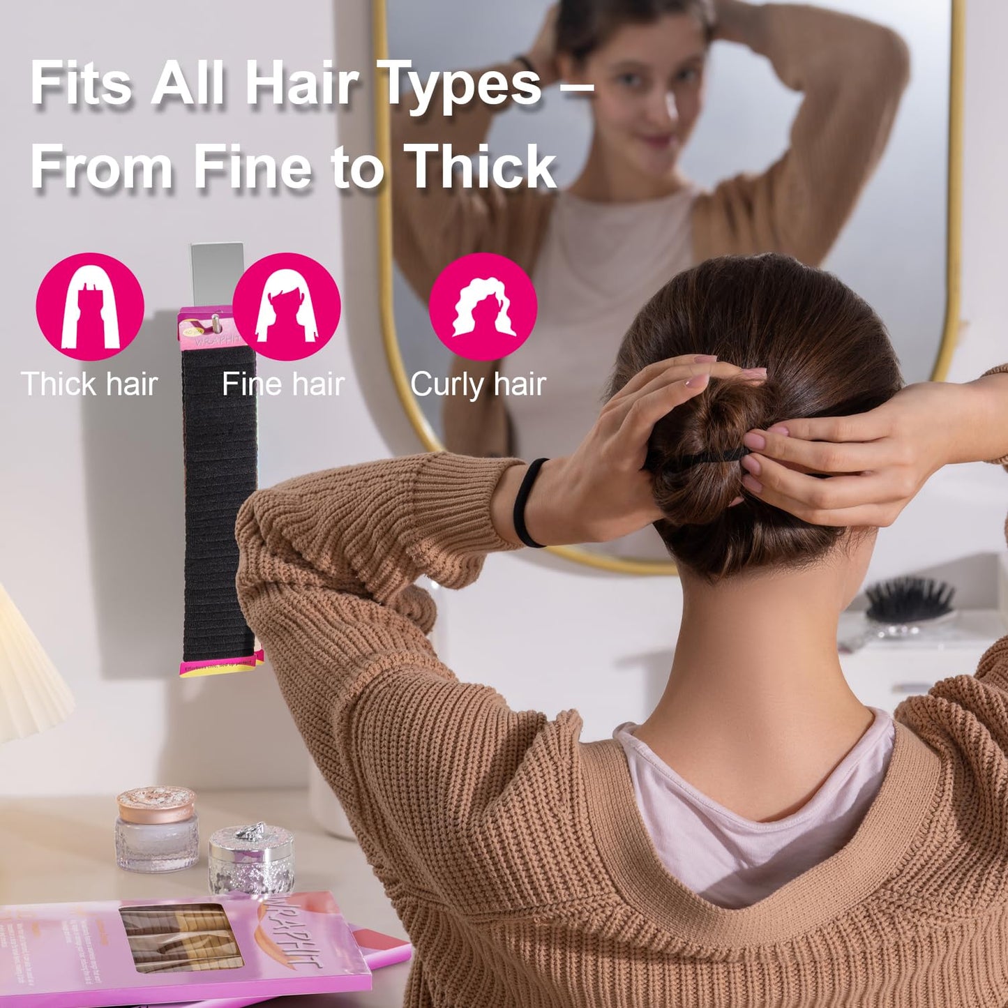 120pc Hair Ties No Damage Snag Free for Thick Hair Beauty and Personal Care Wraphit