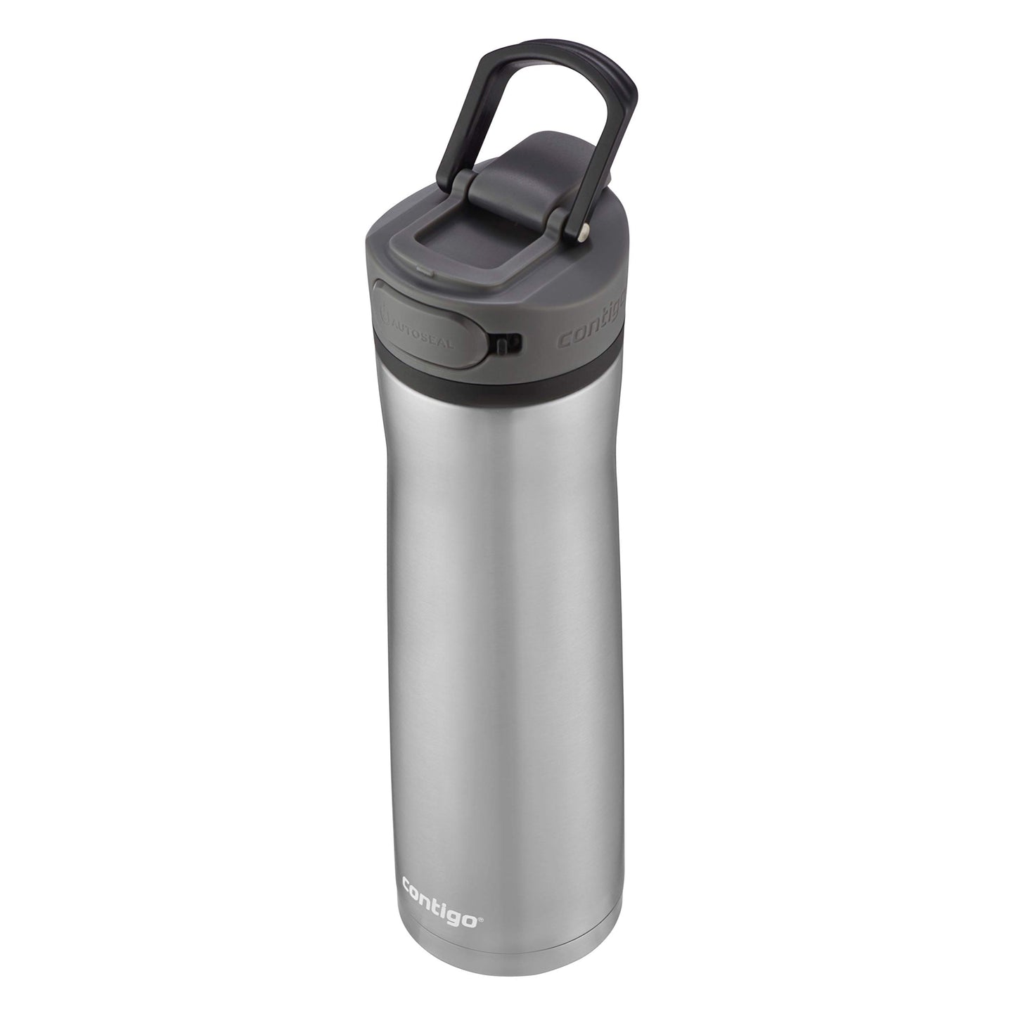 Contigo Cortland Chill 2.0 Vacuum-Insulated Stainless Steel Water Bottle, Spill-Proof Sip Technology, Interchangeable Lid, 24oz, Steel/Licorice