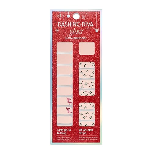 Dashing Diva Gloss Nail Strips - Joy to The Girl - UV Free, Chip Resistant, Long Lasting Gel Nail Stickers - 3-Piece Manicure Set - Contains 32 Wraps Beauty & Personal Care Dashing Diva