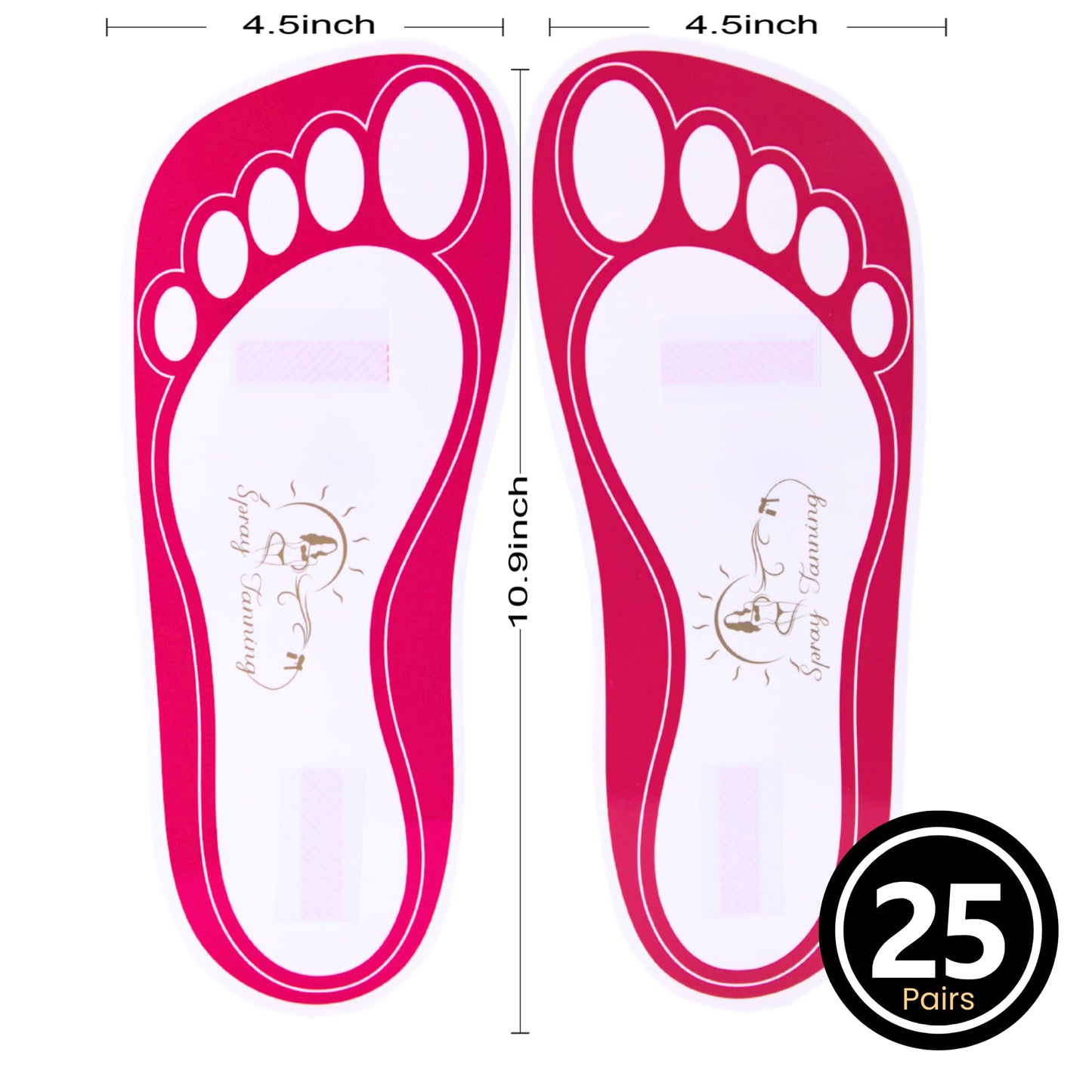 25Pairs(50Feets) Disposable Stick Spray Tanning Feet Pads Perfect for preventing spray tan solution,Deluxe & Hygienic Spray Tan Feet Pads-Ideal