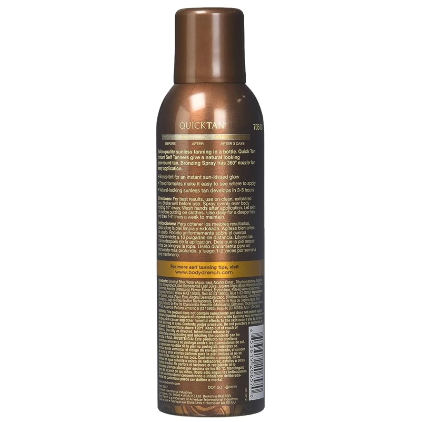 Body Drench Quicktan Quick Tan Bronzing Spray Medium Dark (The Perfect Ultra Bronzing Self-tanner a Fast-drying Formula) - Size 6 Oz / 170g (Pack