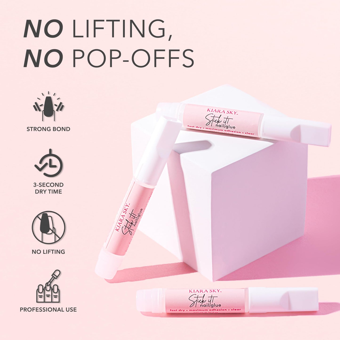 Kiara Sky Stick It Super Strong Fast Drying Nail Glue for Acrylic Nails, Tips & Press On - 0.07 Fl Oz, 10 Full Size Tubes