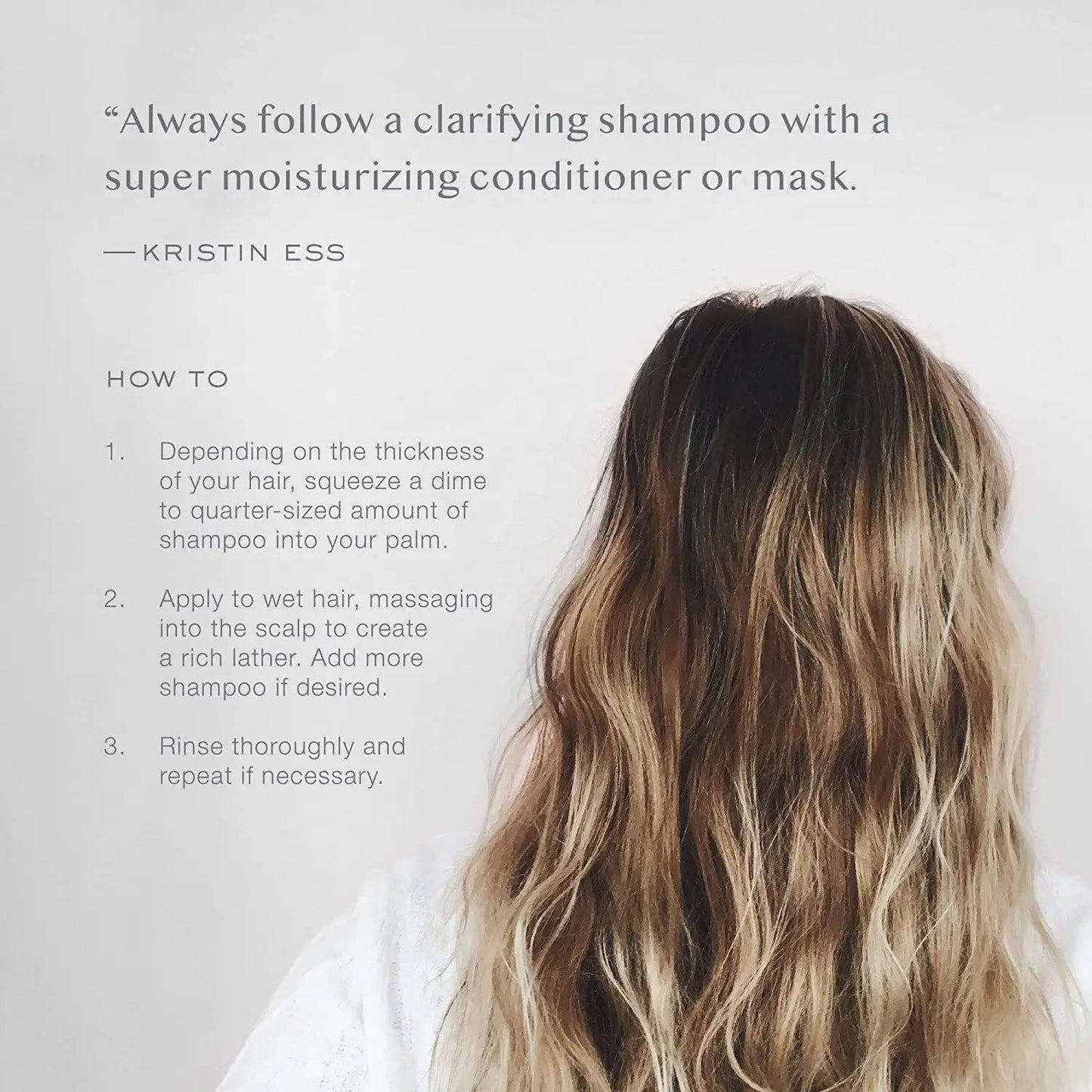 Kristin Ess Hair Deep Clean Clarifying Shampoo & Weightless Shine Leave In Conditioner - Removes Build Up, Volumizes Oily Hair, Detangles, Adds Shine