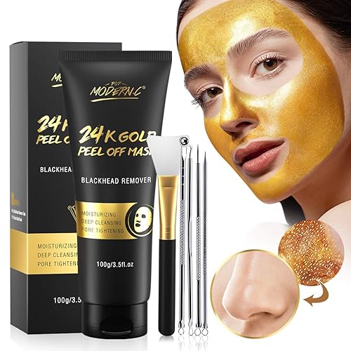 Blackhead Remover Mask, 24K Gold Peel Off Mask, Gold Facial Mask Anti-Aging, Deep Cleansing, Reduces Fine Lines? Wrinkles Great for All Skin,