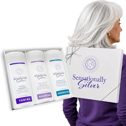 Father's Day | Sensationally Silver 3-Piece Gift Set - Premium Hair Care Trio for Gray, Silver & White Hair | Includes Toning Shampoo, Balancing