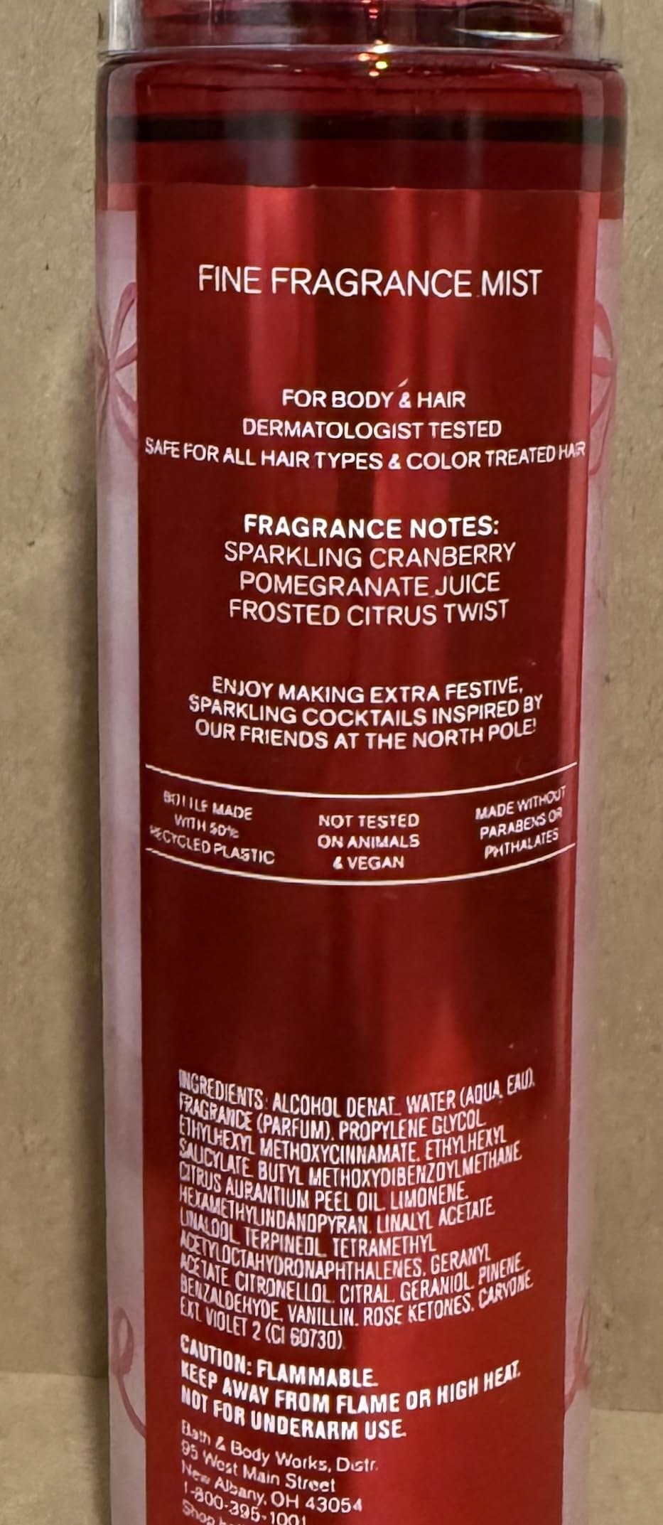 Bath & Body Works Mrs Claus Cocktail Fine Fragrance Mist 8 Ounces