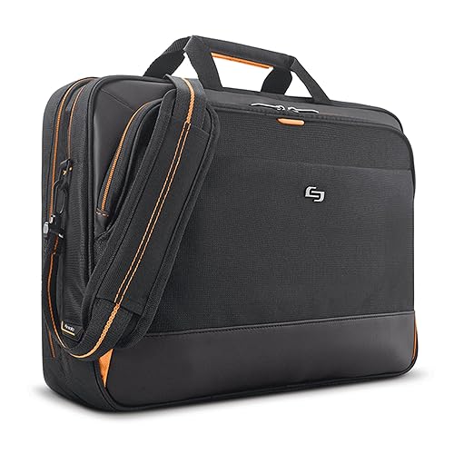 Solo New York Briefcase - Laptop Carrying Bag for Women & Men, Brief for Travel & Work, Internal Tablet Pocket, Adjustable Shoulder Strap, Fits 17.3"