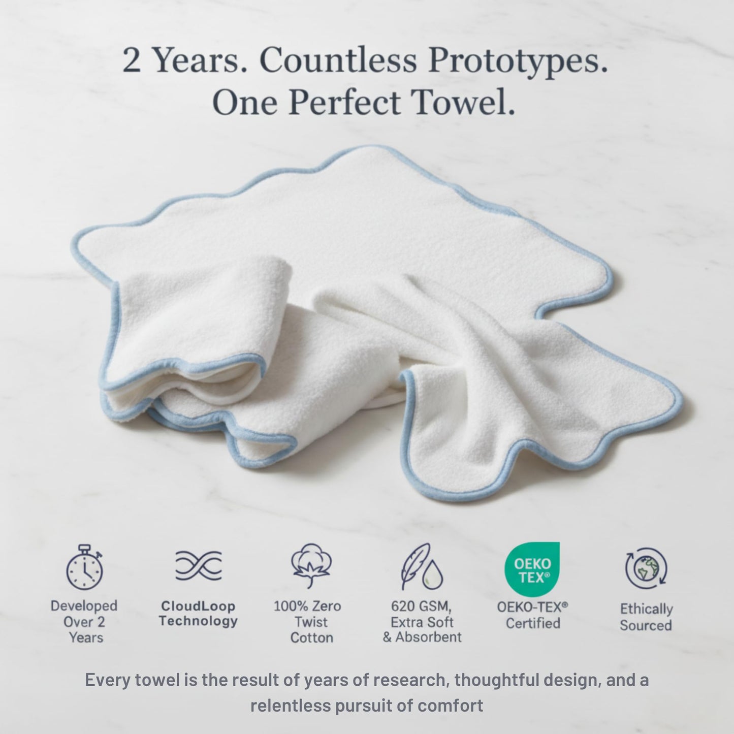 Lotus Linen Scallop Piping Washcloths Towel Set of 10 - 100% Zero Twist Cotton, Ultra Soft & Absorbent Face Cloths, Durable Small Towels for Bathroom…