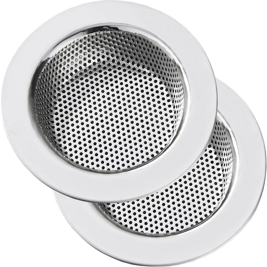 LASSHSWA Kitchen Sink Strainer, Stainless Steel Drain Strainers with Large 4.5" Wide Rim, 2 Pack for Kitchen Sinks