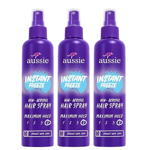 Aussie Instant Freeze Hair Spray, Non-Aerosol, All Hair Types, 8.5 fl oz (Pack of 3)