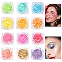 Glow in the Dark Face & Body Glitter Gel - 12 Colors Chunky Holographic Glitter for Hair, Body, Festival, Party, Rave Makeup, Washable Cosmetic
