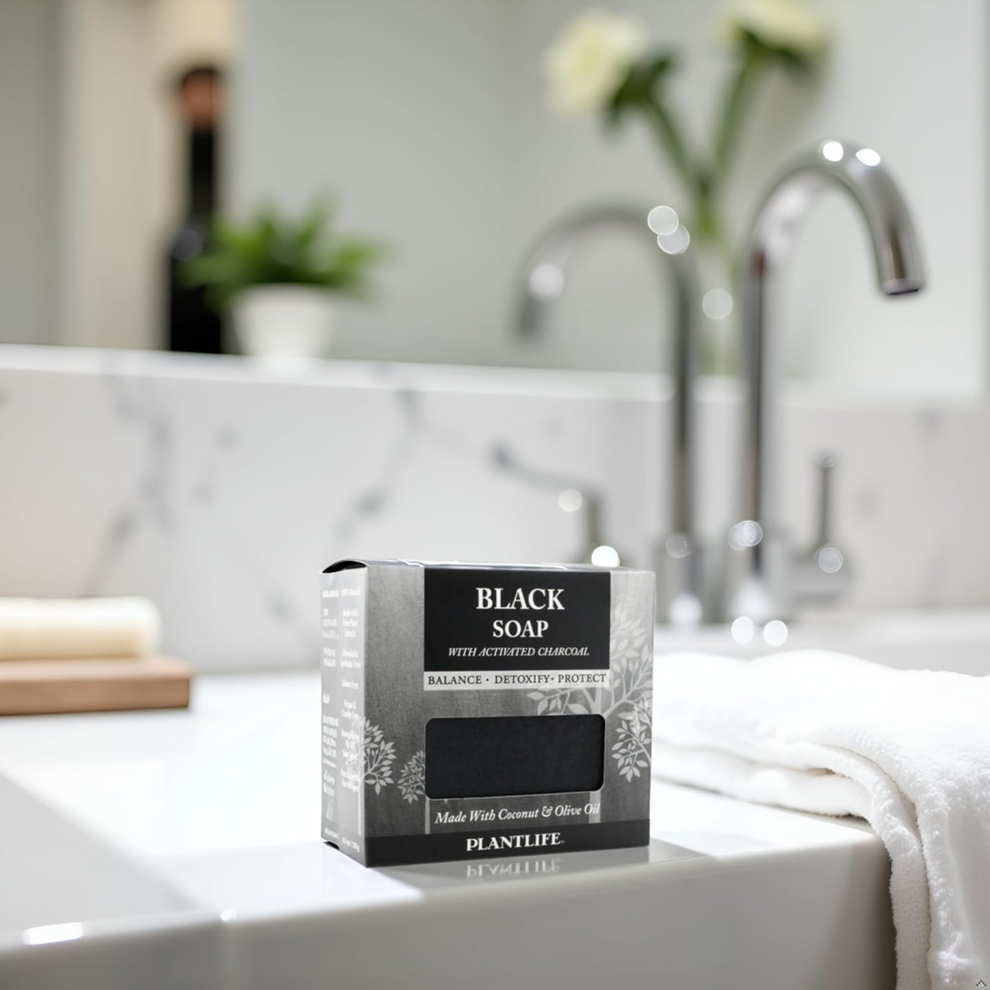 Plantlife Black Bar Soap - Moisturizing and Soothing Soap for Your Skin - Hand Crafted Using Plant-Based Ingredients - Made in California 4.5oz Bar