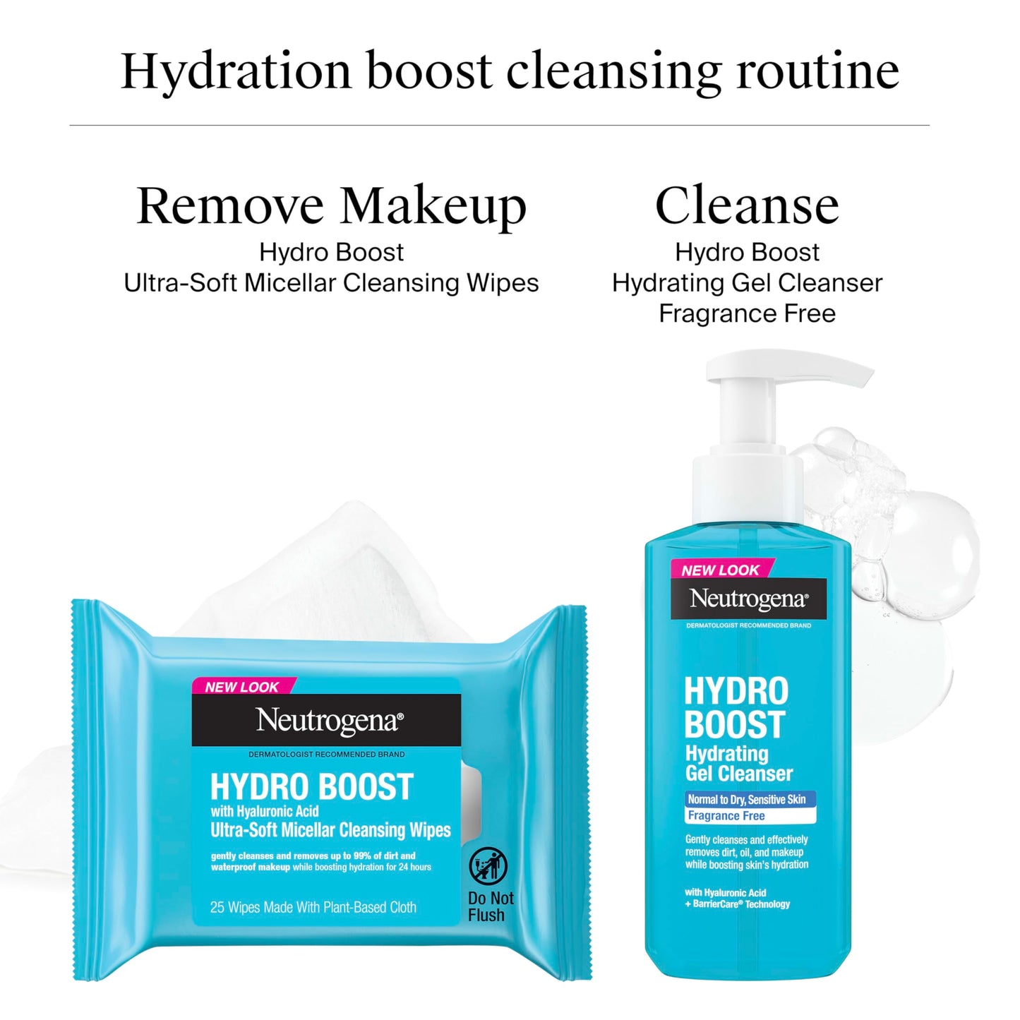 Neutrogena Hydro Boost Face Wash, Fragrance Free, Hydrating Facial Cleanser with Hyaluronic Acid, Daily Foaming Face Wash & Makeup Remover
