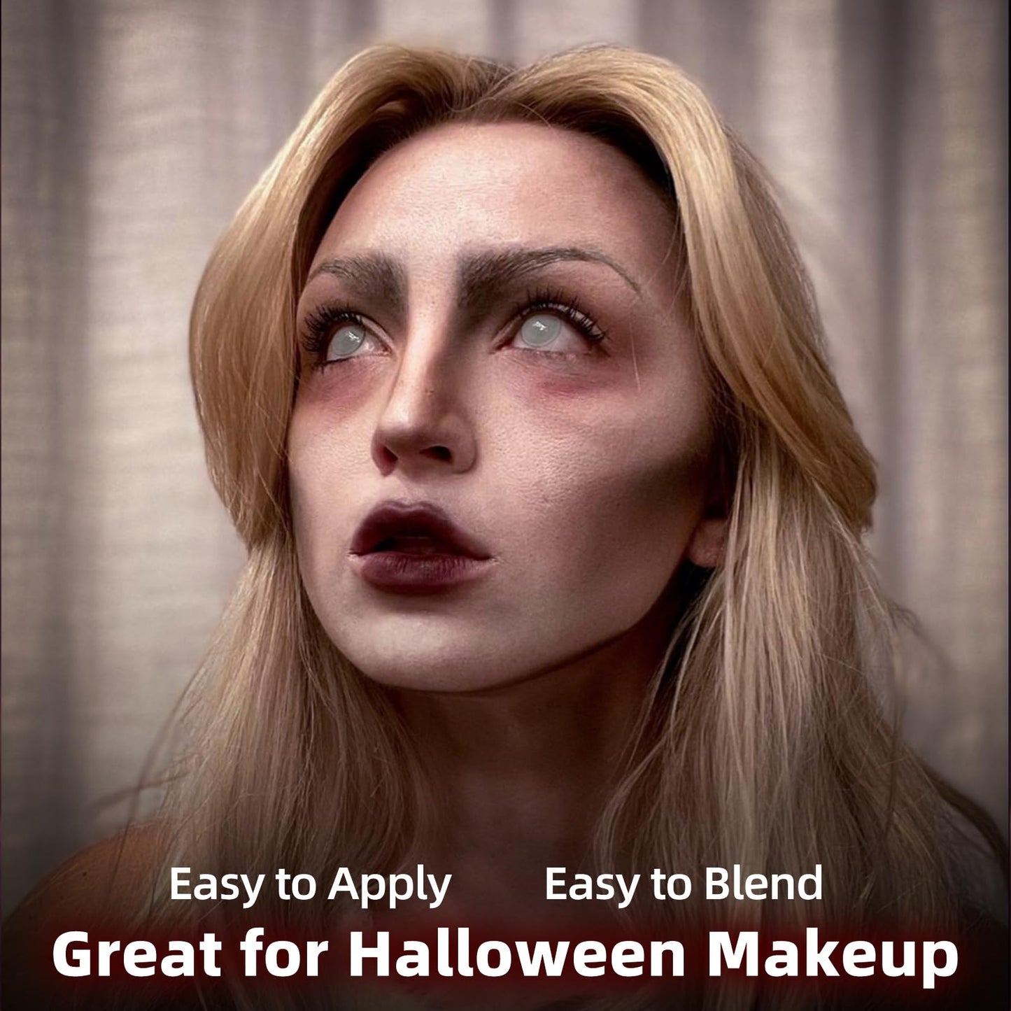 Zombie Makeup Kit - Professional SFX Makeup Set with 4 Color Face Body Paint, Liquid Latex, Fake Blood, Scar Wax for Halloween, Vampire, Clown Cosplay