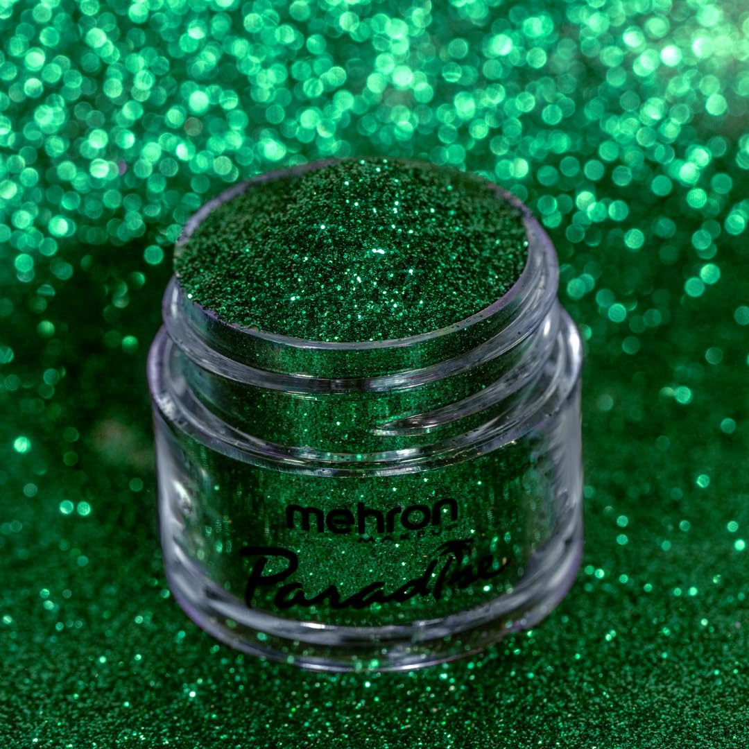 Mehron Makeup Paradise Glitter FX | Professional Cosmetic for Makeup & Art | Vibrant & Shimmering Loose Glitter .25 oz (7 g) (Green)