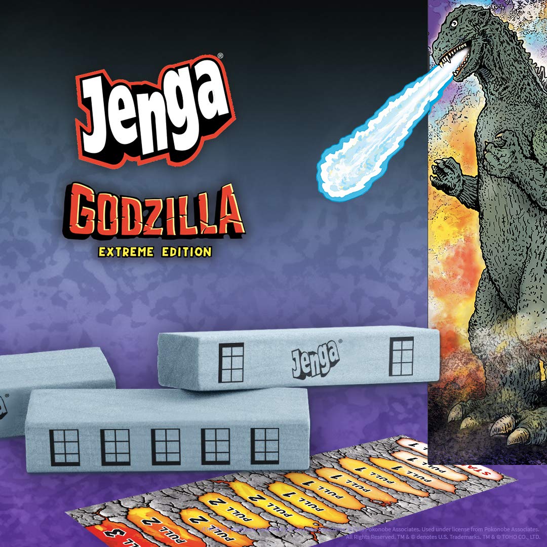 Jenga: Godzilla Extreme Edition | Based on Classic Monster Movie Franchise Godzilla | Collectible Jenga Game | Unique Gameplay Featuring Movable…