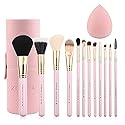 Z'OREYA Makeup Brush Set 12pcs Pink Synthetic Makeup Brushes Travel Set With Holder Makeup Brush Organizer Foundation Powder Contour Blush Eye