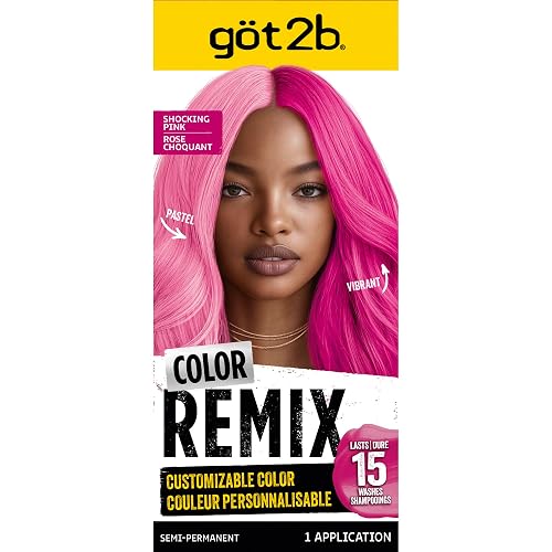 got2b Color Remix Semi-Permanent Hair Color, Shocking Pink 093, Customizable Temporary Hair Dye to Create A Vibrant or Pastel Shade, Easy At-Home