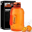 SQUATZ 78 Oz Poseidon Series Sports Water Bottle - Premium Quality Big Volume Wide Mouth protein Shake Gym Flask, Fixed Buckle Carrying Strap, Leak