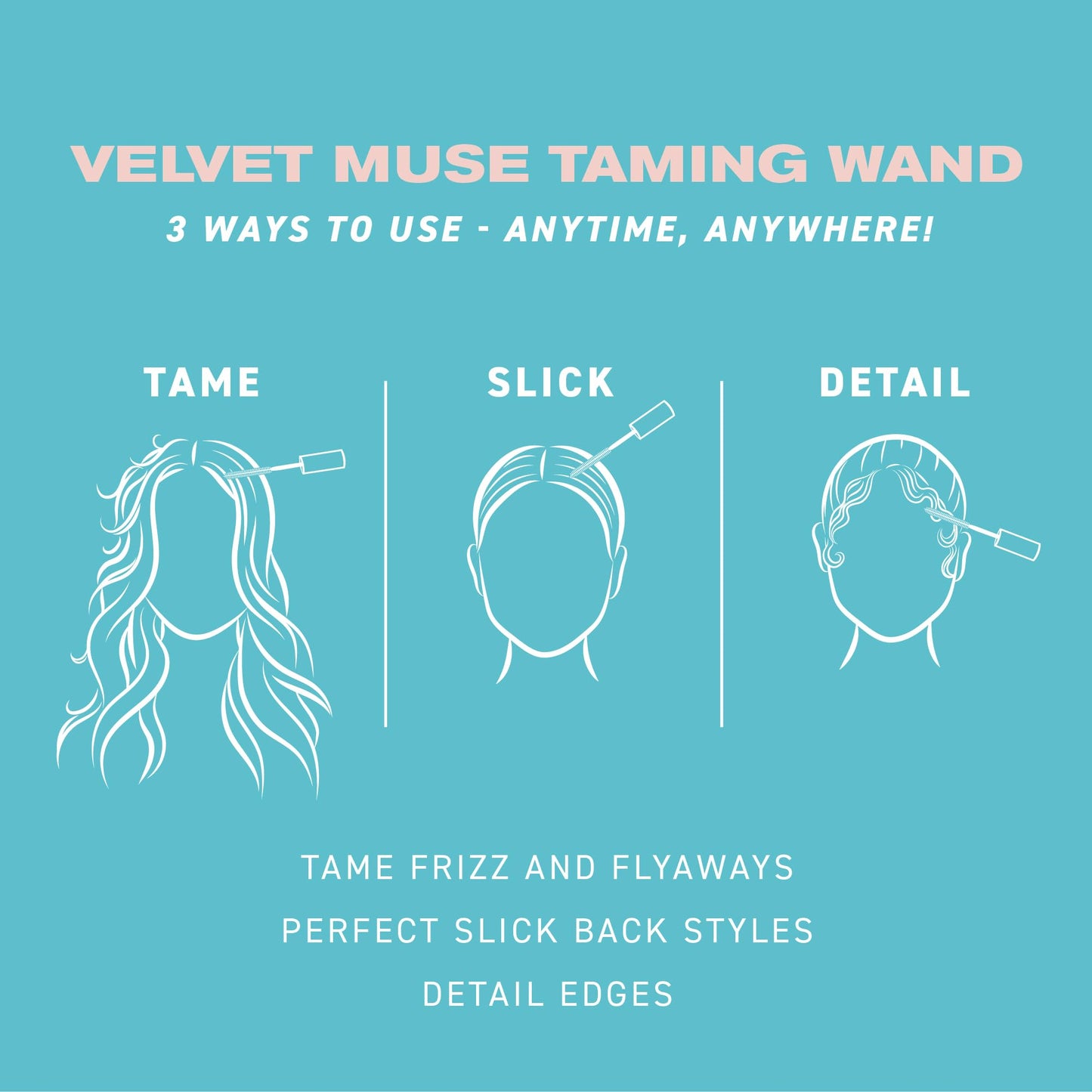 IGK Good Behavior Velvet Muse Frizz and Flyaway Hair Taming Wand - On-the-go styler with 24-Hour frizz control, 0.46 FL Oz