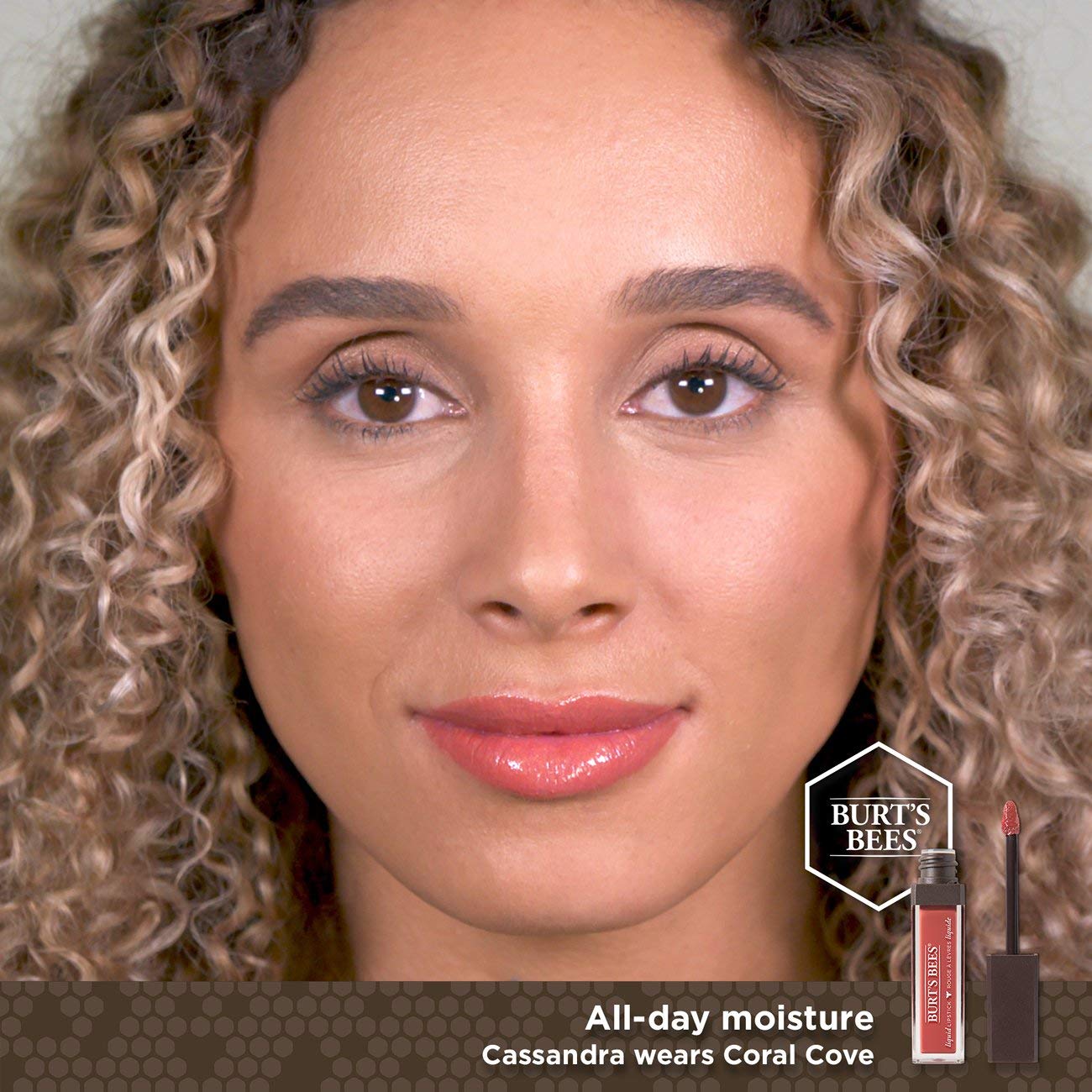Burt's Bees 100% Natural Moisturizing Liquid Lipstick, Coral Cove - 1 Tube
