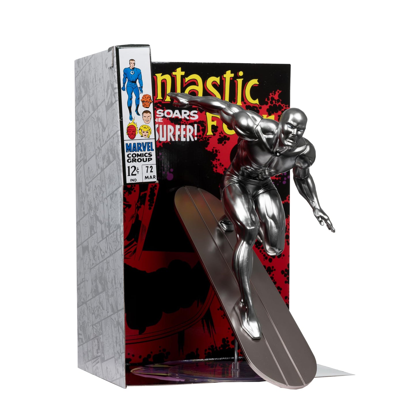 McFarlane Toys -Marvel Silver Surfer 1:6th Scale Collectible with Scene (Fantastic Four #72)