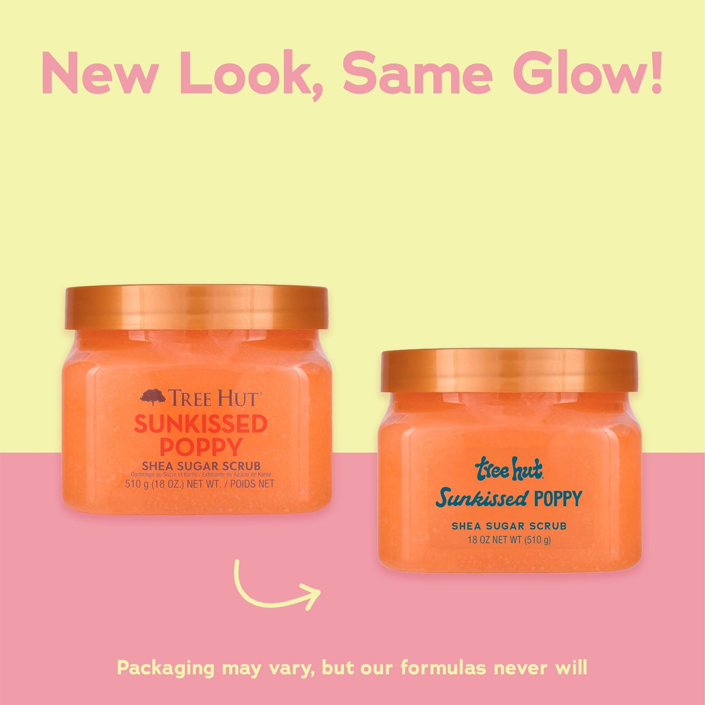 Tree Hut Sunkissed Poppy Shea Sugar Scrub, Exfoliating, Hydrating & Moisturizing Body Scrub with Shea Butter & Nourishing Essential Oils, Smooth