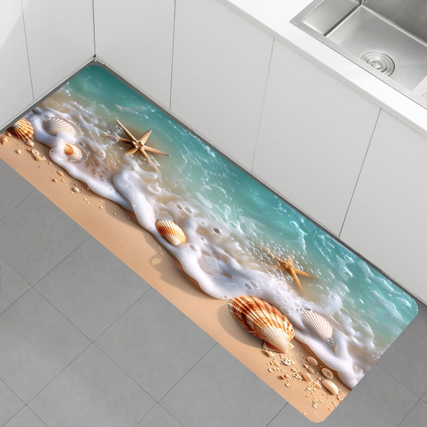 Non-Skid Low Pile Sponge Foam Door Entry Rug for Bathroom Mat,Separate Tub Shower Skid Proof Rugs, Home 3D Optical Illusion Rug Non Slip Bath Mats…