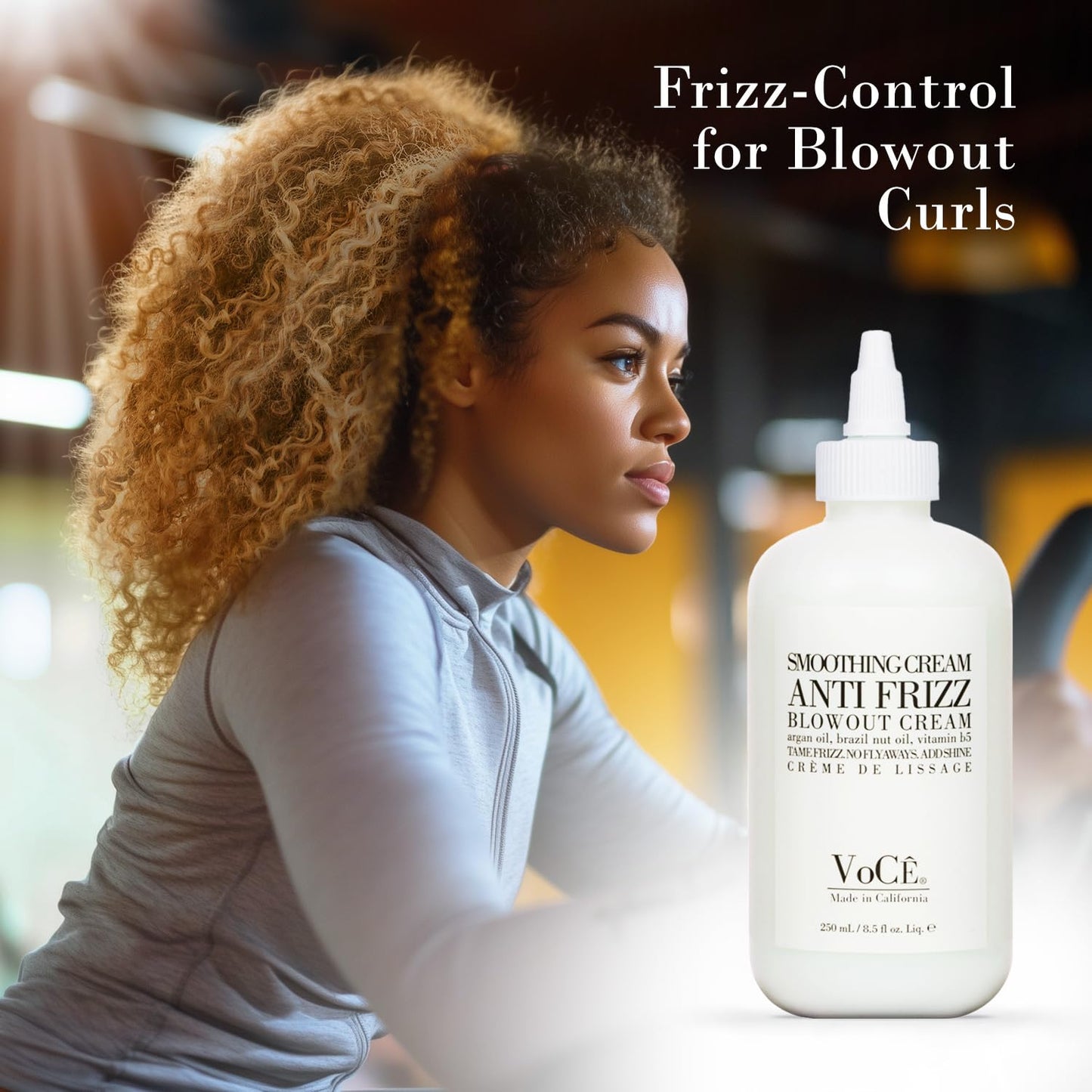 VoCÊ Haircare Natural Smoothing Blowout Cream | Anti-Frizz Blowout Cream with Frizz Control and Heat Protection | Vegan, Non-Toxic, Cruelty-Free