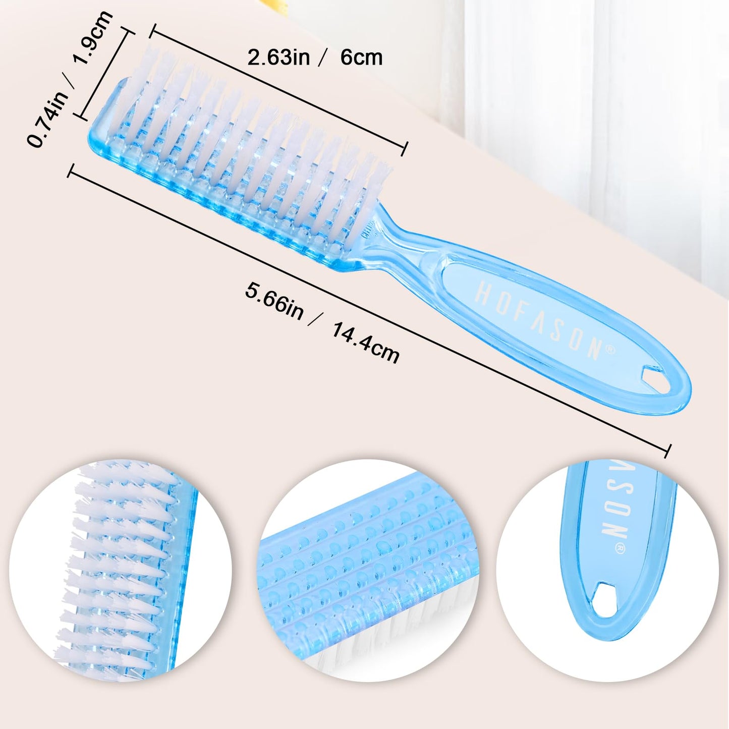 HOFASON 6 Pack Nail Brush for Cleaning Fingernails, Nail Brush Handle Grip Brush for Nail and Toenail Foot, Nail Dust Brush Manicure Pedicure Tools Beauty and Personal Care HOFASON