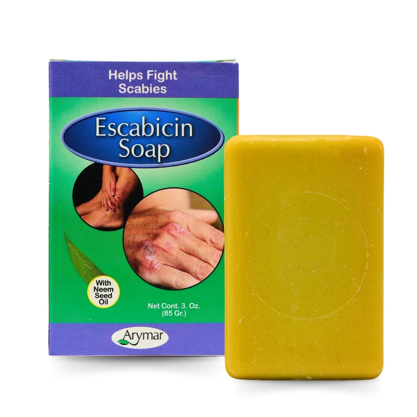 Arymar Escabicin Sulfur Soap Bar with Neem Oil: 3 oz Deep Cleansing Formula for Oily Skin, Natural Bar for Body and Face, Helps Clear Pores