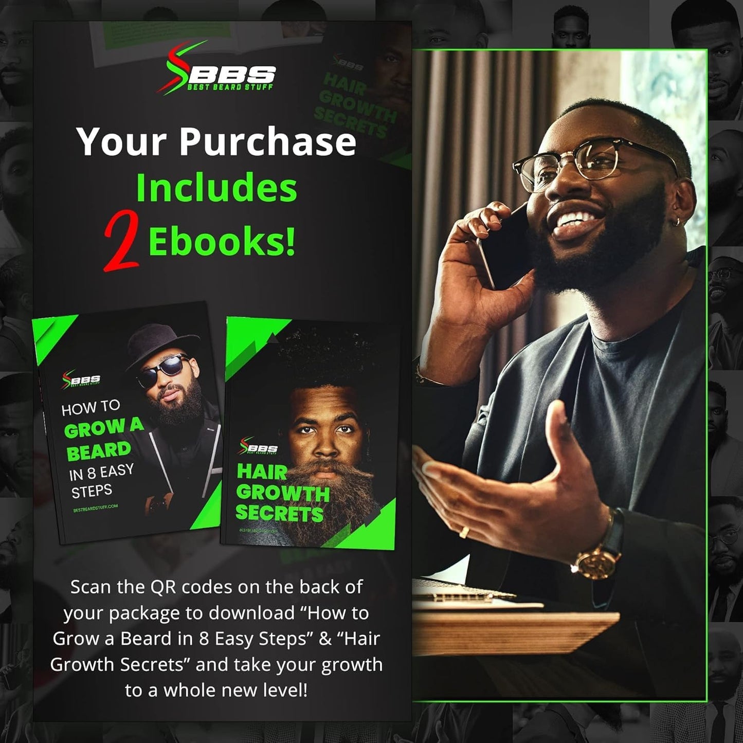 Biotin Beard Balm for Men – 2X Thickening Mustache & Beard Wax with Castor Oil & Meadowfoam, Hydrating Growth Balm & Leave-In Conditioner