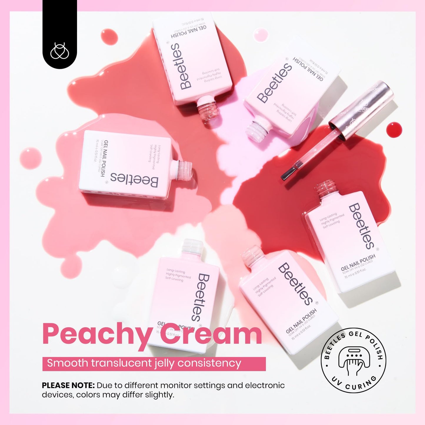 Beetles Nude Gel Polish Set - 6 Colors HEMA-Free Summer 15ML Full Size Jelly Gel Polish Neutral Nude Pink Milky White Sheer Translucent Effect Full Beauty and Personal Care beetles Gel Polish