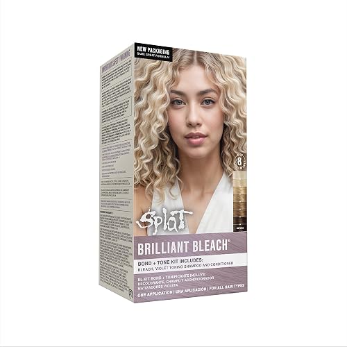 Splat Brilliant Bleach Kit, 1 Application, Includes Oxide, Bleach, Purple Toning Shampoo & Purple Toning Conditioner, Hair Bleach Kit Lifts up to 8